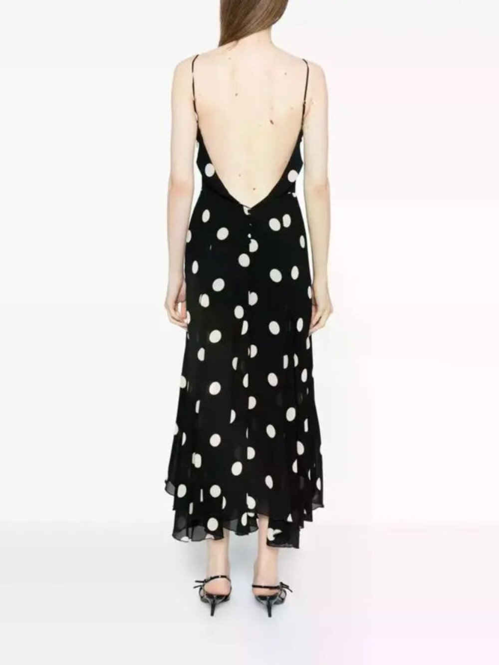 New Reformation Fredo Moon Polka Dot Midi Dress Size 4 NWT - Picture 8 of 15